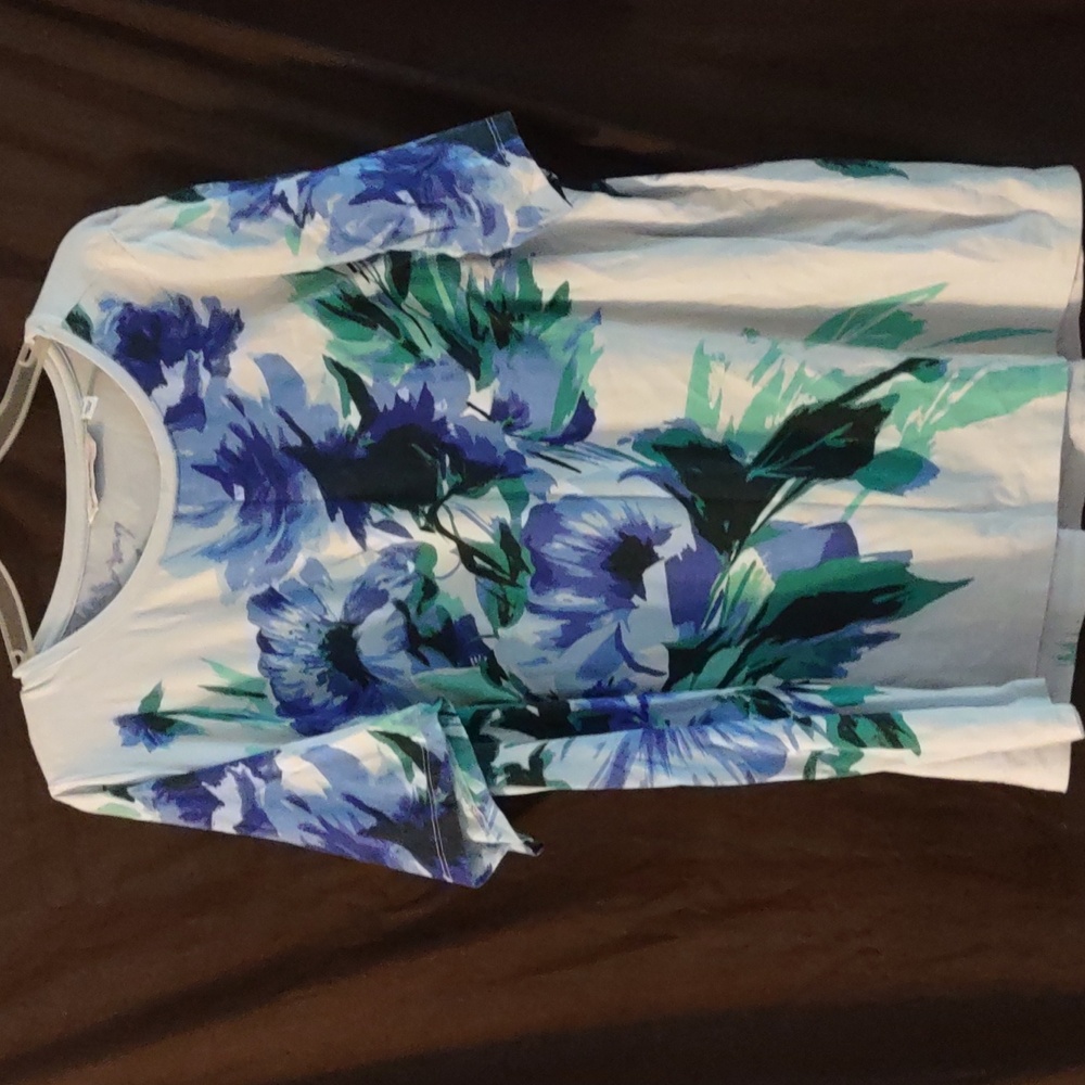 IsaacMisrahi 1X Blue Floral Shirt